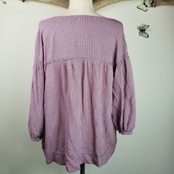 Max studio red white and blue 3/4 sleeve peplum - Picture 2 of 7